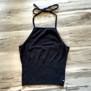 Vintage Black Tommy Hilfiger Sweater Halter Top, size medium